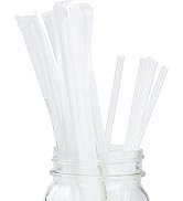 Clear, Plant-Based Plastic Straws 200 Bulk Pack. Reduce Your Carbon Footprint With a ASTM D6400 C...