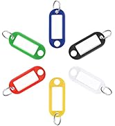 Uniclife 2 Inch Tough Plastic Key Tags in 6 Assorted Colors Item Identifiers Markers with Blank P...