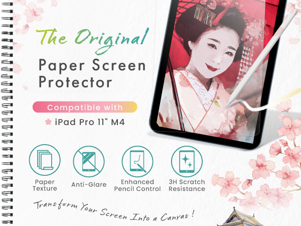 The original paper screen protector compatible with iPad Pro M4 11" 2024