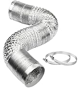 YIJUHOU 4 Inch 5 Feet Dryer Vent Hose, Non-Insulated Aluminum Foil Ducting for Clothes Dryer, Gro...