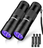 Morpilot Blacklight Flashlights uv Flashlight,12 LED 395nm Ultraviolet Blacklight 2 PCS Black Lig...