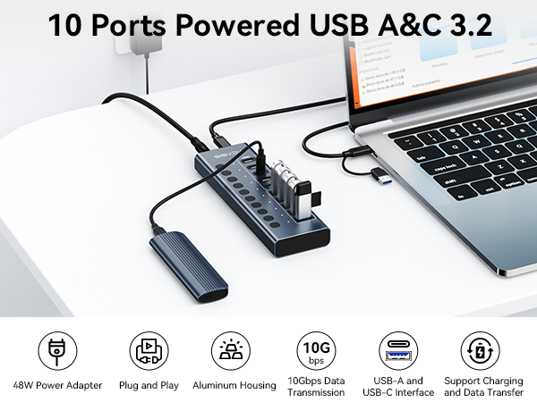 Powered USB 3.2 Hub