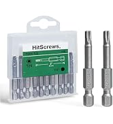 HitScrews 10Pcs T25 Torx Bits Magnetic Set, 2 Inch S2 Steel Star Screwdriver Bits with 1/4" Hex S...