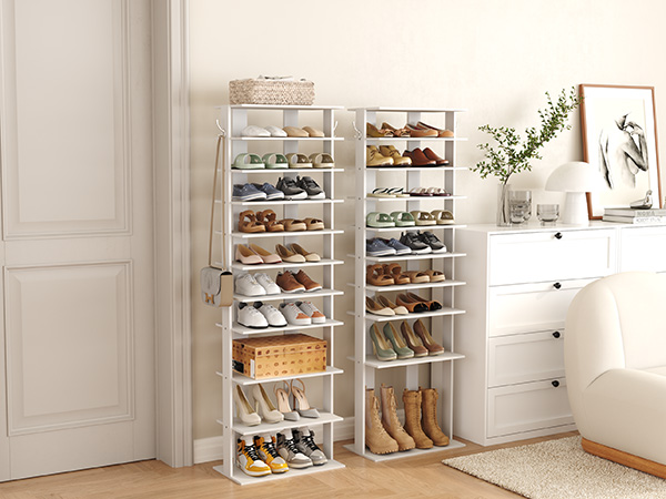 Double Rows 10 Tiers Shoe Rack