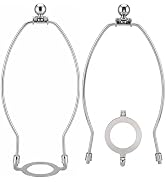 qvtekn Lamp E26 Harp Holder, Replacement Kit with Saddle Base and Finial, Silver, Stainless Steel...