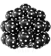 SULALABOO 62PCS Black Polka Dot Balloons 12 Inch Latex Helium Round Party Balloons Kit for Birthd...