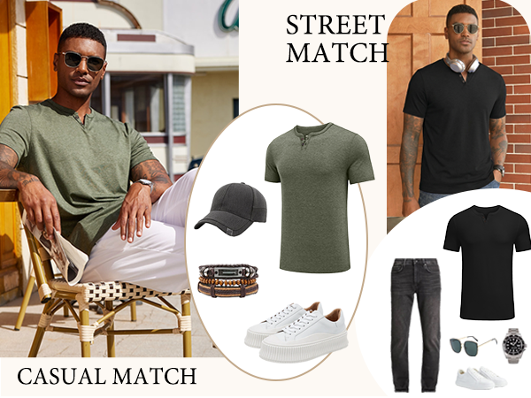 mens 2 button t shirts
