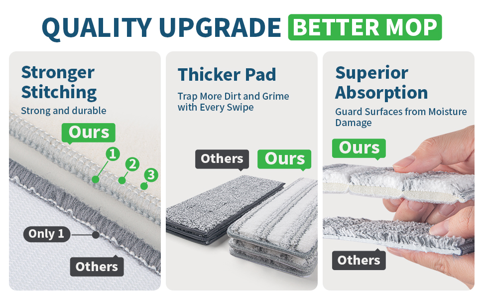 oshang flat mop pads heads refills