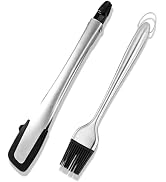 RFSCDI Heat-Resistant Kitchen Tongs and Basting Brush Set - 600? Stainless Steel Cooking Tongs wi...