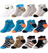 HYCLES Toddler Grip Socks, Boys Girls Non-Slip Cartoon Ankle Socks for Kids 1-7T
