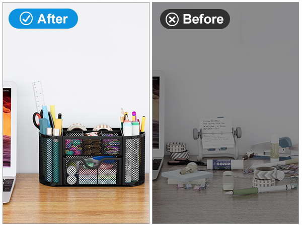 mesh desk organizer with drawer