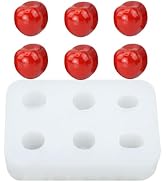6 Cavity Cherry Silicone Mold, Artificial Fruit Silicone Mold Berry-Shaped Chocolate Mould, 3d Si...
