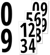 40 Pieces, 6" - Number Stickers, Waterproof Vinyl Stick On Numbers - Black