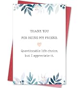 hvdler Heartfelt Friendship Card for Man Woman, Funny Thank You Card for Friends, Appreciation Gi...