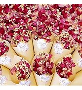 20+ Cups Mix Real Rose Petals Wedding Confetti, 2 QT of Pink Red Flower Jasmine for...