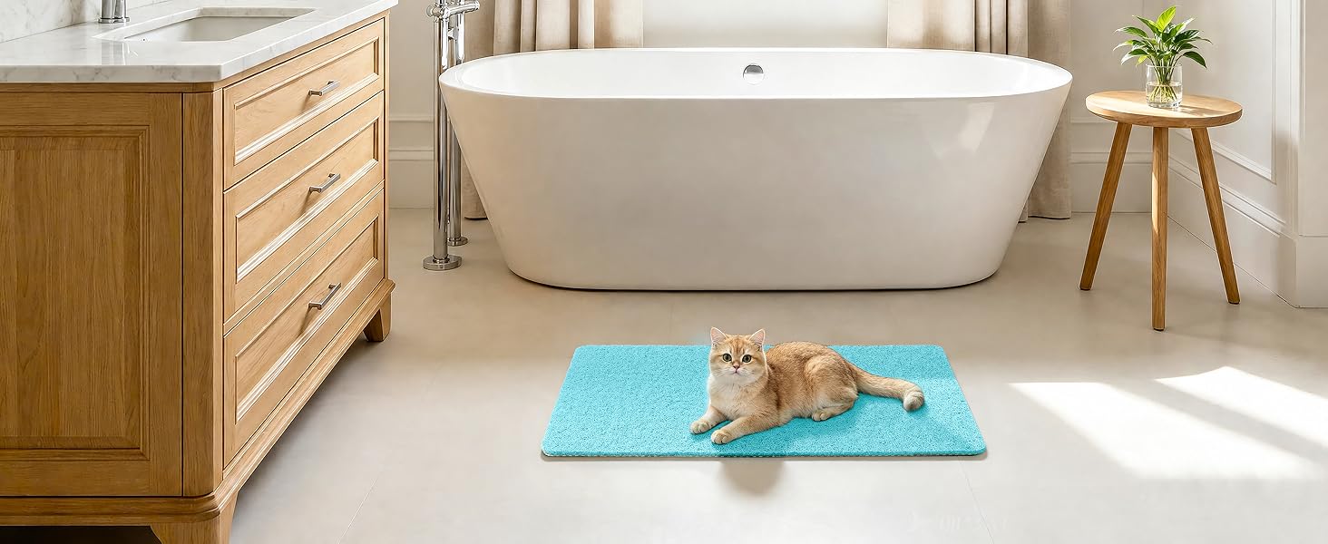 green shower mat