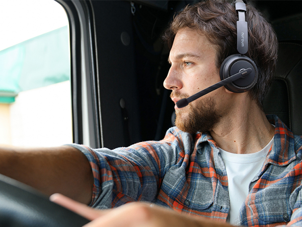 Bluetooth Headset with Noise Cancelling Microphone, Bluetooth 5.3 Multi-Point/Mute, Wireless Headset