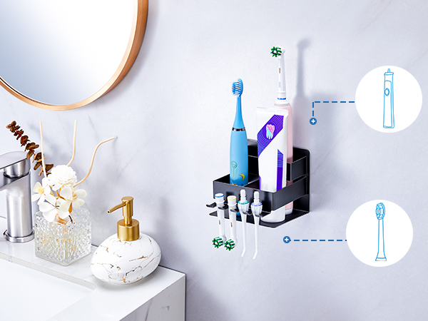 wall mount toothbrush holder black