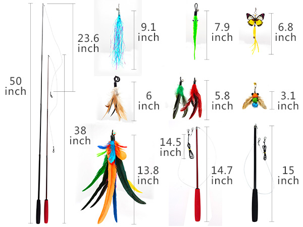 Retractable Cat Wand Toy and Feather Toys 6
