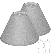 Empire Lamp Shades Set of 2, Gray Large Lamp Shades for Table Lamps Floor Lamps, 6" Top x 16" Bot...