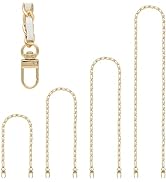 Gold Purse Chain Strap, 4 Different Sizes Replacement Bag Chain Strap, Leather Metal Braided Chai...