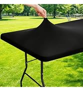 Moosfor Spandex 6 Foot Rectangle Table Cloth, Elastic Fitted Tablecloths for Picnic, Stretch Wash...