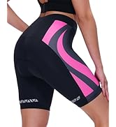 Sportneer Women Padded Bike Shorts - Bicycle Cycling Shorts for Womens Biking 4D Gel Padding for ...