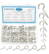 265-Piece Zinc-Plated Screw Eyes & Hooks Assortment Kit, 11 Sizes Self-Tapping Metal Eyelet Screw...