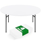 Moosfor Round Spandex Tablecloth 4 Pack, Elastic Fitted Waterproof Tablecloths for 45"-56" Tables...