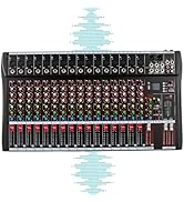 16 Channel Professional DJ Audio Mixer Sound Board Console Interface Digital USB Bluetooth Input ...
