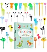 160PCS Food Picks for Kids with Storage Box, Kids Lunch Accessories for Bento Box, Animal Kids Fo...