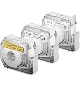 Label Maker Tape- Phomemo M950/M960 Laminated Labels, 12mm 0.5 Inch, 4m, Black on White/Claer/Yel...