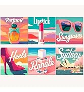 Bougimal 6 Pack Paint by Numbers Kit for Beginners, 11" W x 11" L Fashion DIY Acrylic Paint Set o...