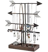 Urban Deco Arrow Jewelry Organizer Holder— 4 Tier Jewelry Stand Organizers With Wood Storage Box ...