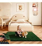 Ehayx Dark Green Rugs for Bedroom, 4x6 Soft Fluffy Small Area Rug for Living Room, Shag Bedside C...