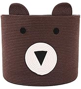 Bear Basket, Animal Basket, Large Cotton Rope Basket, Large Storage Basket, Woven Laundry Hamper,...
