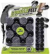 GorillaFelt Swivel Glide Felt Sliders for Chairs (16 Pack) Screw-On Floor Protectors for Angled F...