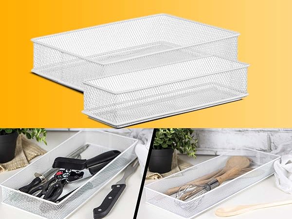 white mesh drawer organizer