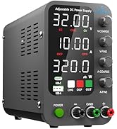Jesverty DC Power Supply Variable, 0-32V 0-10A Switching Bench Power Supply with Intelligent Char...