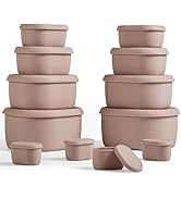 ISSEVE 12Pcs/Set Nesting Silicone Food Storage Containers with Lids, BPA Free Reusable Meal Prep ...