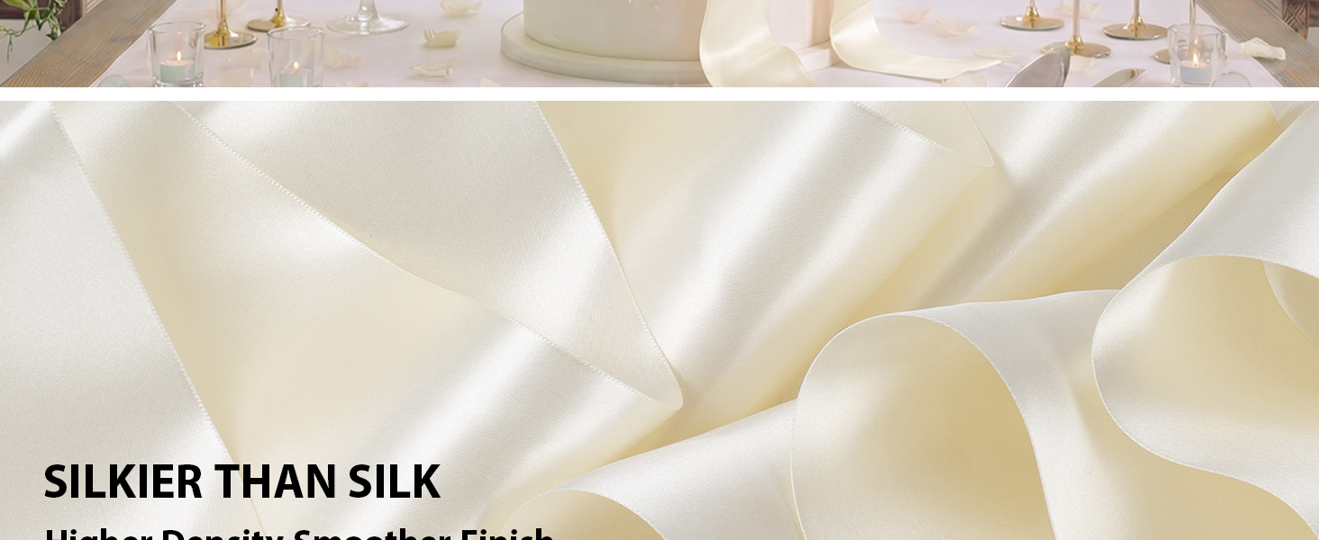 satin ribbon for gift wrapping Satin Ribbon for Wedding Decor Bouquets ivory satin ribbon