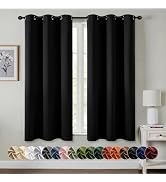 MIULEE Black Blackout Curtains for Bedroom Living Room 63 Inches Long 2 Panels, Thermal Insulated...
