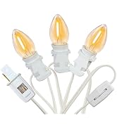 Austin Coast 3 Base C7 String Bulbs Christmas Village Light Accessory Cord with 3 LED Light Bulb ...