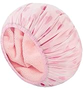 Auban Shower Cap, Shower Cap for Women Terry Cloth Lined EVA Exterior Reusable Double Layer Water...
