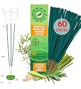 60P Natural Citronella Mosquito Repellent Incense Sticks for Outdoor Patio | Insect Barrier for H...
