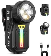 Ciwuzxs EDC Flashlight Clip-on Light, Rechargeable Pocket Flashlight with 90° Tilting Head, 4 LED...