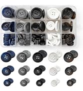 Assorted Buttons for Sewing Crafts,135Pcs 4-Hole Round Blazer Buttons, 5 Color 3 Size (15mm, 20mm...