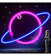 YouokLight planet neon signs for wall decor,LED neon light wall mount USB or battery powered plan...