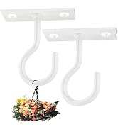 QTJUST Ceiling Hooks Hanging Plants 2Pack 2.5inch White Ceiling Hook Plant Hook
