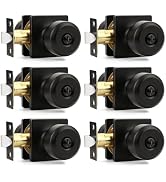Brotima Black Door Knobs Squre Plate Door Handles with Privacy Locking Function for Home Improvem...